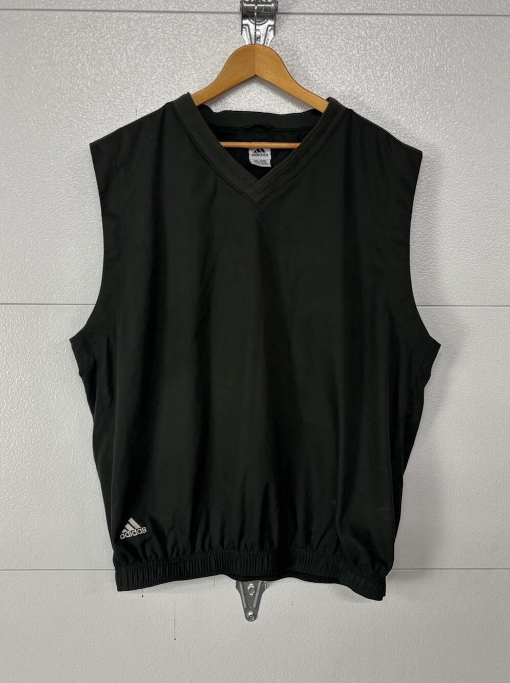 Adidas Vest Mens XXL Green Y2K Pullover Golf V Neck Windbreaker CLIMASHELL